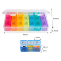 Colorful 3-Times Weekly Pills Vitamins Organizer With Large Compartments And Detachable Trays by DailySale