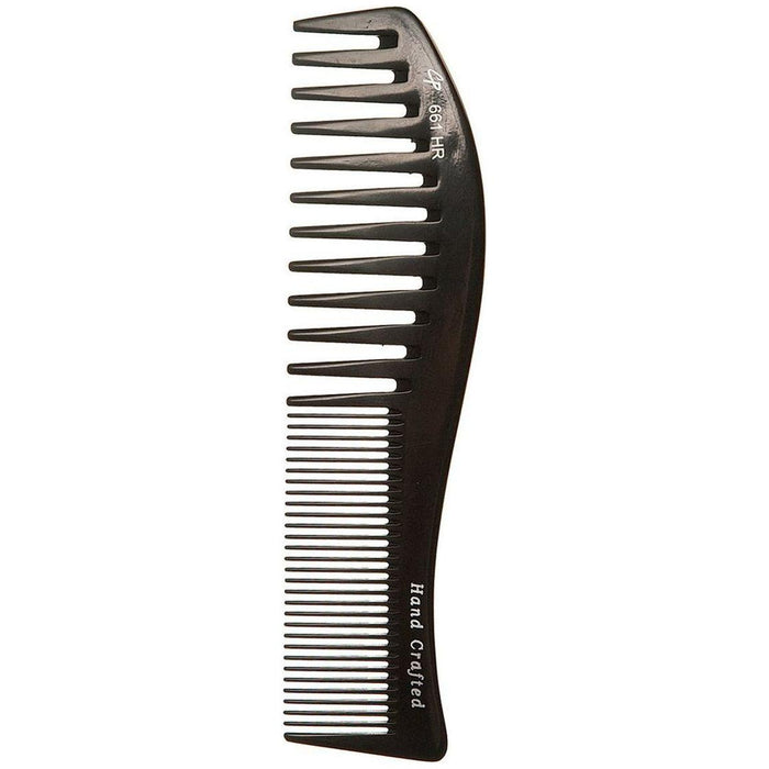 Curved Fine and Wide Tooth 8.5 Inch Hard Rubber Comb -C661HR by Pasteur Pharmacy