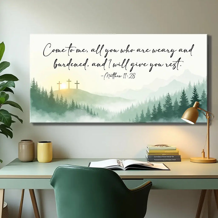Come To Me - Matthew 11:28 Faith Sign by Tailored Canvases