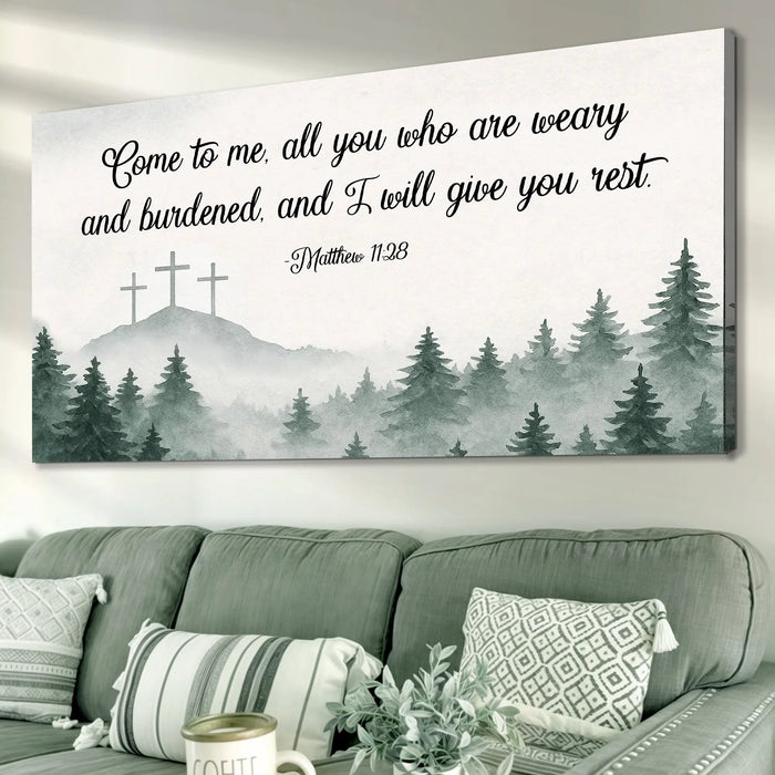 Come To Me - Matthew 11:28 Faith Sign II by Tailored Canvases