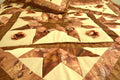 DaDa Bedding Diamond of Night Brown Beige Floral Stars Ruffles Comforter Set (BM915L) by DaDalogy Bedding Collection