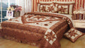 DaDa Bedding Diamond of Night Brown Beige Floral Stars Ruffles Comforter Set (BM915L) by DaDalogy Bedding Collection