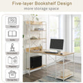 Computer Desk with 4 Tier Storage Shelves Large L-Shaped by DailySale