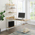 Computer Desk with 4 Tier Storage Shelves Large L-Shaped by DailySale