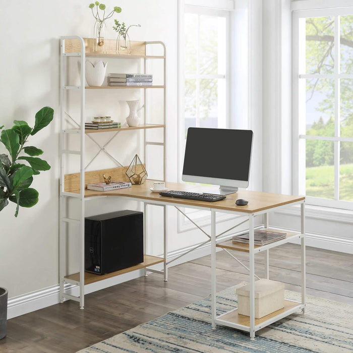 Computer Desk with 4 Tier Storage Shelves Large L-Shaped by DailySale