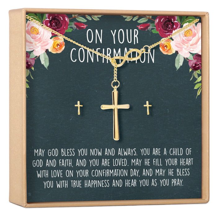 Confirmation Cross Earring and Necklace Set Jewelry Set by Dear Ava