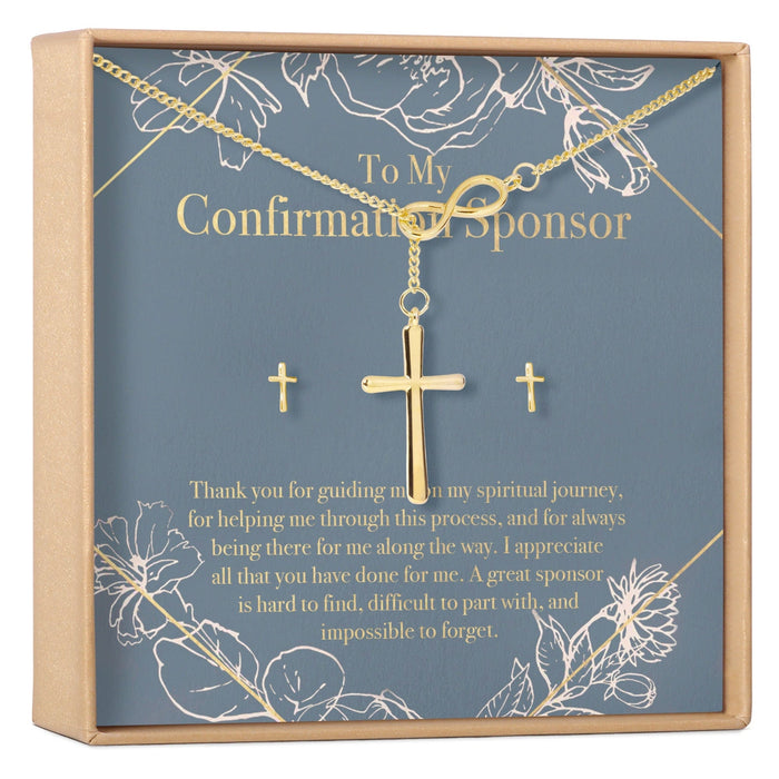 Confirmation Sponsor Cross earring and Necklace Set Jewelry Set by Dear Ava