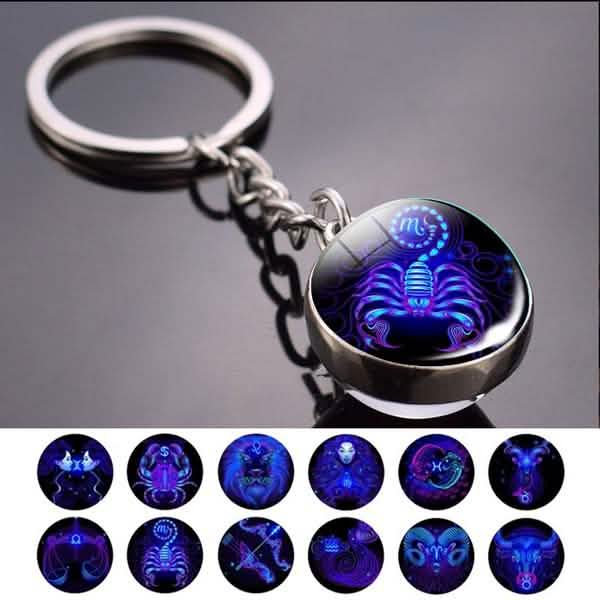 Constellation Double Side Cabochon Glass Ball Keychain by DailySale