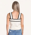 Contrast Sweater Tank Top - Taupe/Black by Boutique 23