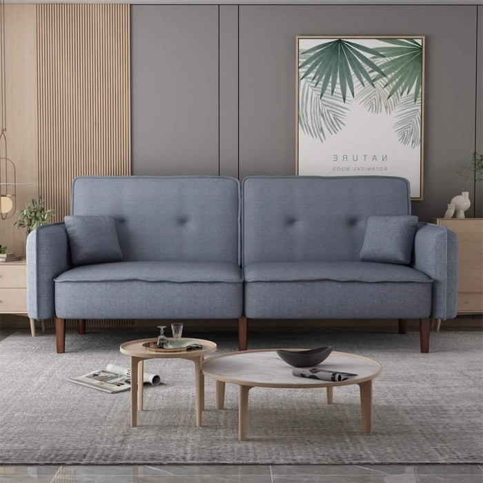 Convertible Futon Sofa Bed with 2 Pillows by DailySale