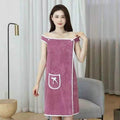 Coral Velvet Bath Towel Skirt Bow Sling Bathrobe by DailySale
