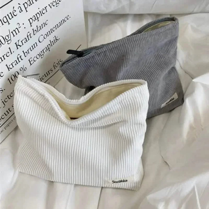Corduroy Travel Makeup Bag, Large Capacity Travel Wash Bag by DailySale