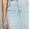 Cotton on Classic Stretch Denim Mini Skirt Brooklyn Blue by Vanessa Jane