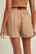 Cotton Twill Shorts - Mocha by Boutique 23