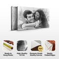Couple Charcoal Portrait Sign by Tailored Canvases