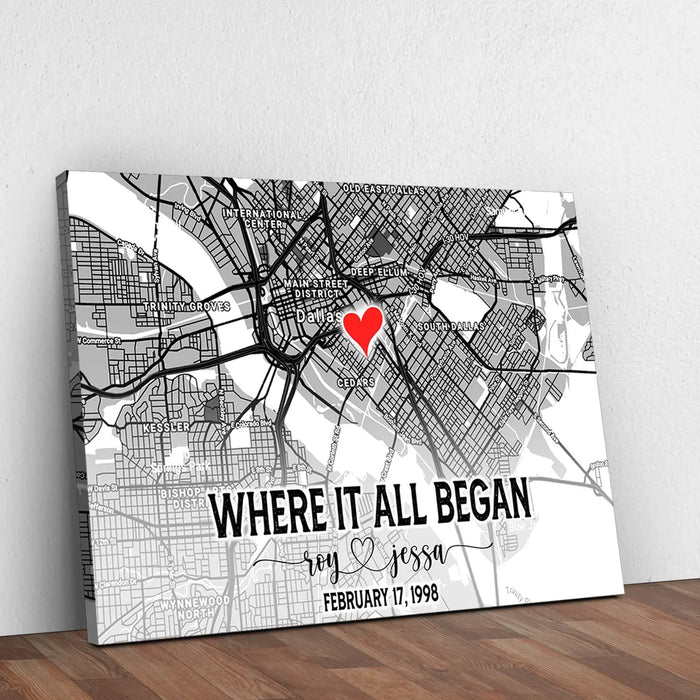 Couple Street Map Sign by Tailored Canvases