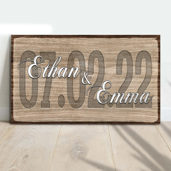 Couple Wedding Date Sign by Tailored Canvases