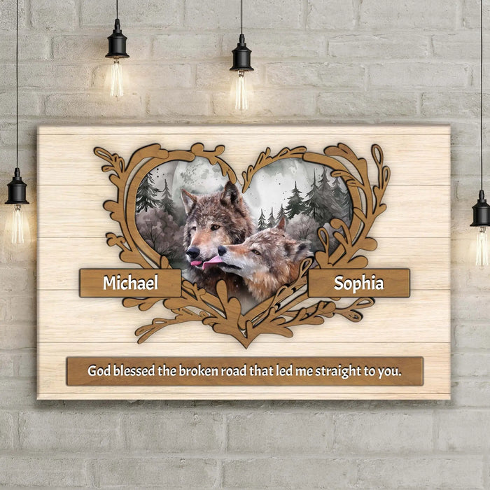 Couple Wolves Sign II by Tailored Canvases