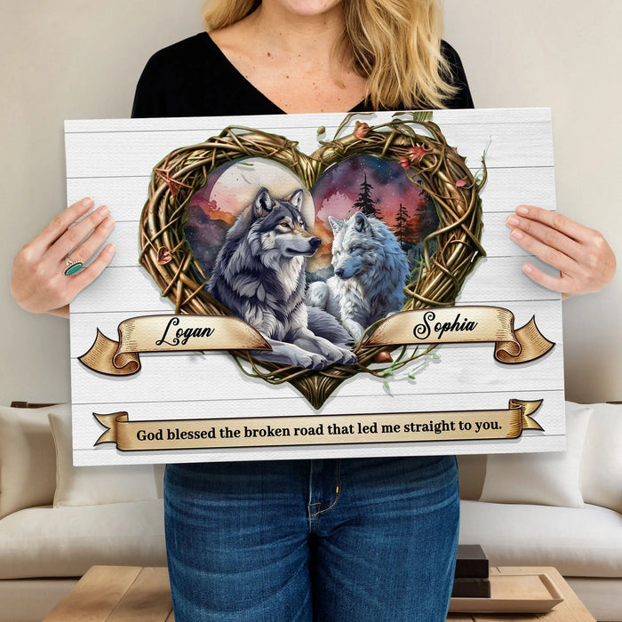 Couple Wolves Sign III by Tailored Canvases