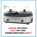 Courant 2.5 QT Double Slow Cooker - Stainless Steel by DailySale