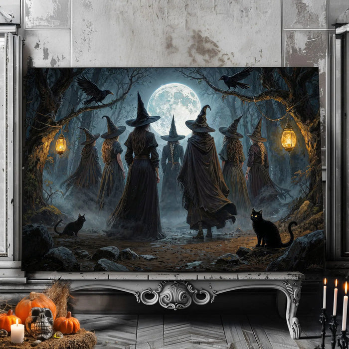 Coven of Witches Halloween Wall Art by Tailored Canvases