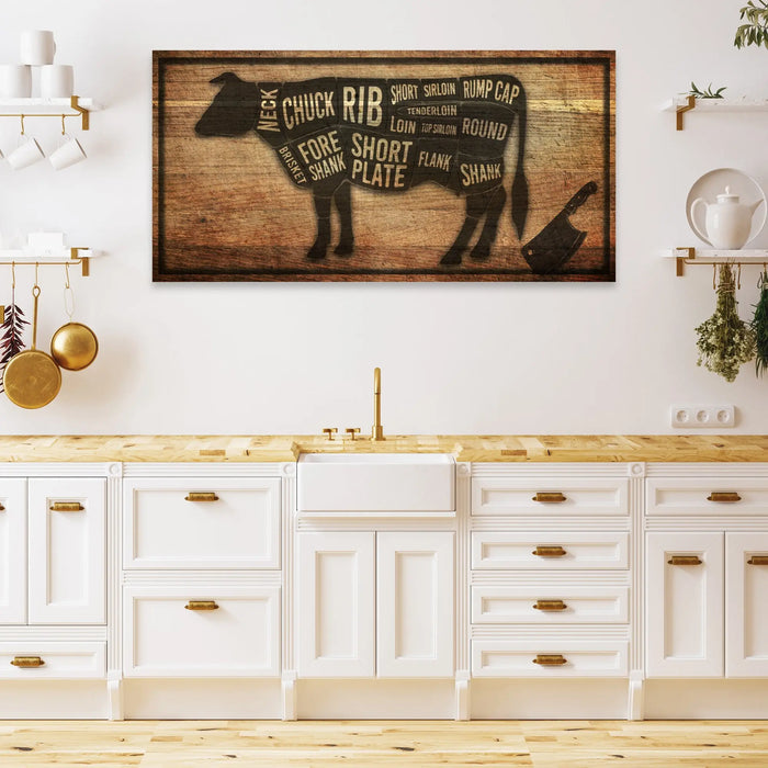 Cow Butcher Kitchen Sign II by Tailored Canvases