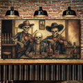 Cowboy Skeletons Western Bar Wall Art by Tailored Canvases