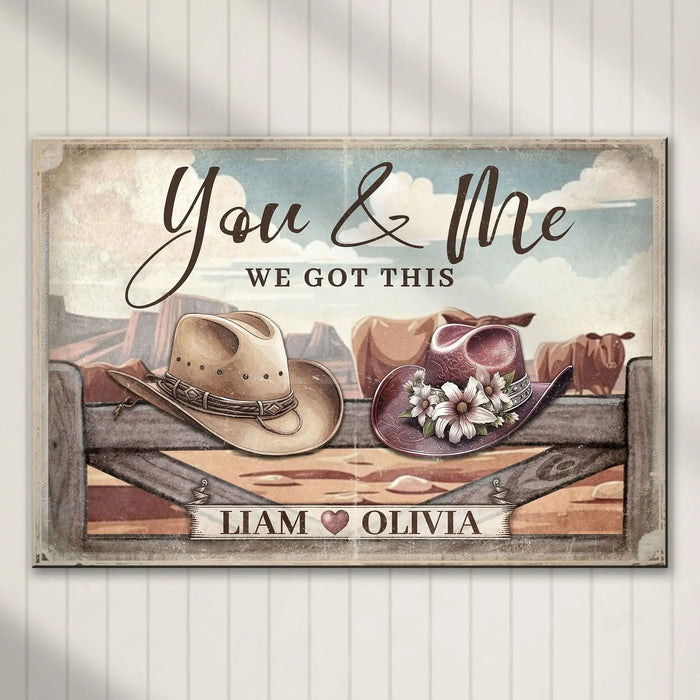 Cowboy Themed We Got This Couple Sign by Tailored Canvases
