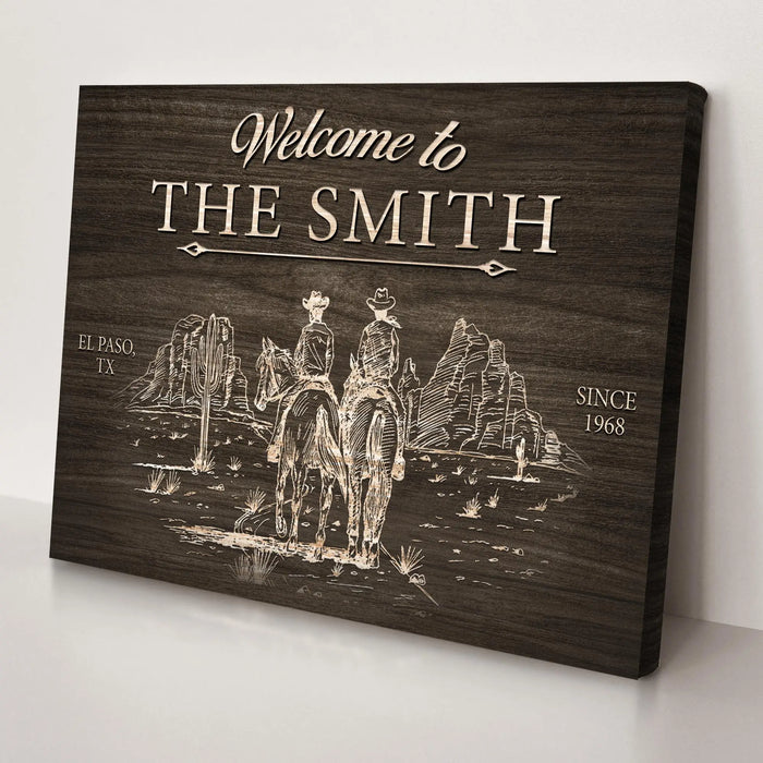 Cowboy Welcome Sign by Tailored Canvases