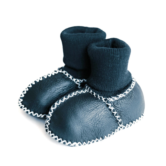 cozy booties | navy by Finn + Emma