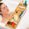 Crafted Bamboo Bath Tray Table Extendable Reading Rack by DailySale