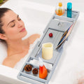 Crafted Bamboo Bath Tray Table Extendable Reading Rack by DailySale