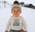 long sleeve graphic bodysuit | crawl walk ride by Finn + Emma