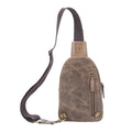Crazy Horse Leather Compact Sling Bag for Men by MiamiLeathers.com