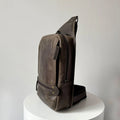 Crazy Horse Leather Large Sling Bag for Men by MiamiLeathers.com