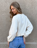 Cable Sweater Front Top - Oatmeal by Boutique 23
