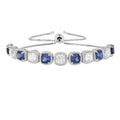 Created Blue Sapphire Tennis Bracelet by Fine Color Jewels