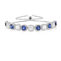 Created Blue Sapphire Tennis Bracelet by Fine Color Jewels