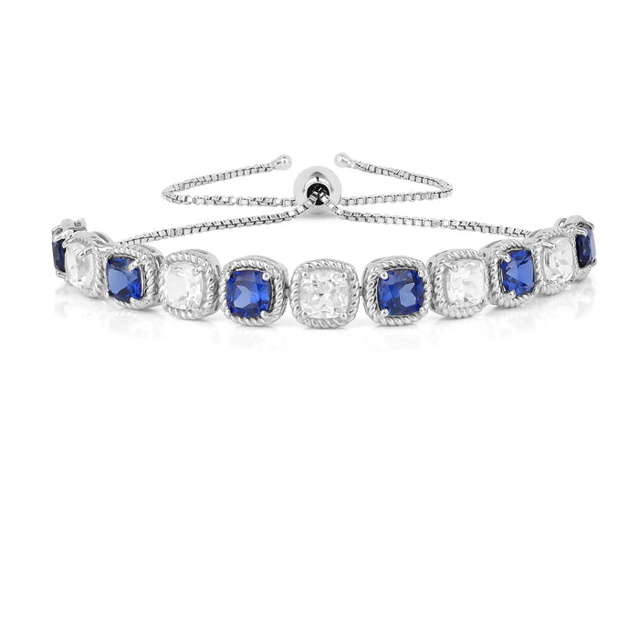 Created Blue Sapphire Tennis Bracelet by Fine Color Jewels