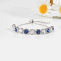 Created Blue Sapphire Tennis Bracelet by Fine Color Jewels
