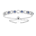 Created Blue Sapphire Tennis Bracelet by Fine Color Jewels