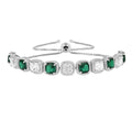 Created Green Emerald Tennis Bracelet by Fine Color Jewels