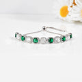 Created Green Emerald Tennis Bracelet by Fine Color Jewels