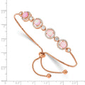 Created Opal and Cubic Zirconia Rose Gold Over Silver Bracelet by Fine Color Jewels