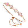 Created Opal and Cubic Zirconia Rose Gold Over Silver Bracelet