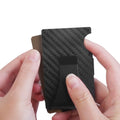 Credit Card Holder with Cash Clip Carbon Fiber RFID Blocking Scan for Men by DailySale