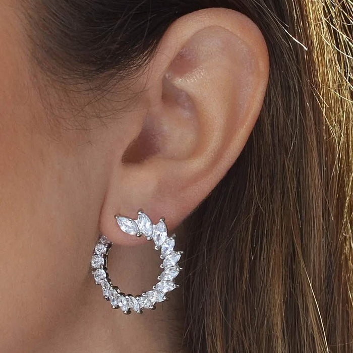 Crescent Moon Earrings Made With Crystals by DailySale