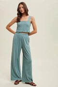Crinkle Knit Top And Pants Set: D. Sage by Boutique 23