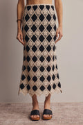 Crochet Diamond Midi Skirt by Boutique 23