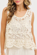 Crochet Lace Tank Top by Boutique 23